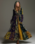 Women's Velvet Slim-Fit Long Dress  95b8