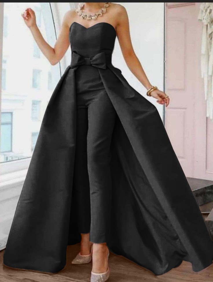 Cocoslly Stuning Pink Sweetheart Sleeveless Strapless High Waist jumpsuit
