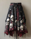 Women's Elegant Halloween Skull Contrast Skirt ce78