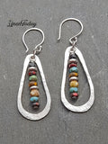 Handmade Multicolor Beads Teardrop Pendant Earrings