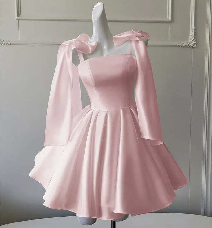 Straps Sleeveless Short A Line Homecoming Dress With Ruffles HC0162
