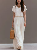 Exquisite Sequined Top And Flowing Chiffon Maxi Skirt