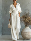 Essential V-neck Waist Jumpsuit